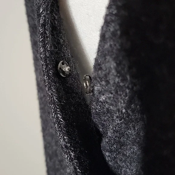 Anthropologie Saturday Sunday Gray Faux Wrap Knit Sweater Dress M Long Sleeve - Picture 6 of 13